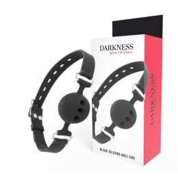 DARKNESS - BLACK BREATHABLE SILICONE GAG 2